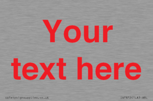 Custom blank information sign. Red text, plain background